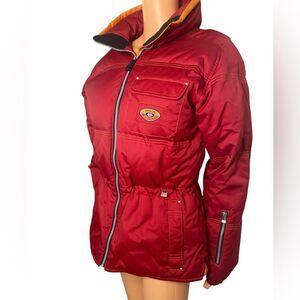 NILS Women's Down Deep Red Ski Jacket Size 10